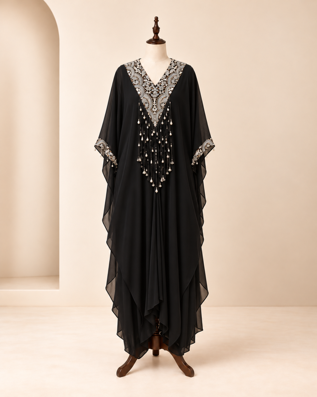 Chiffon Cape with Harem Pants Set