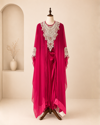 Chiffon Cape with Skirt Set