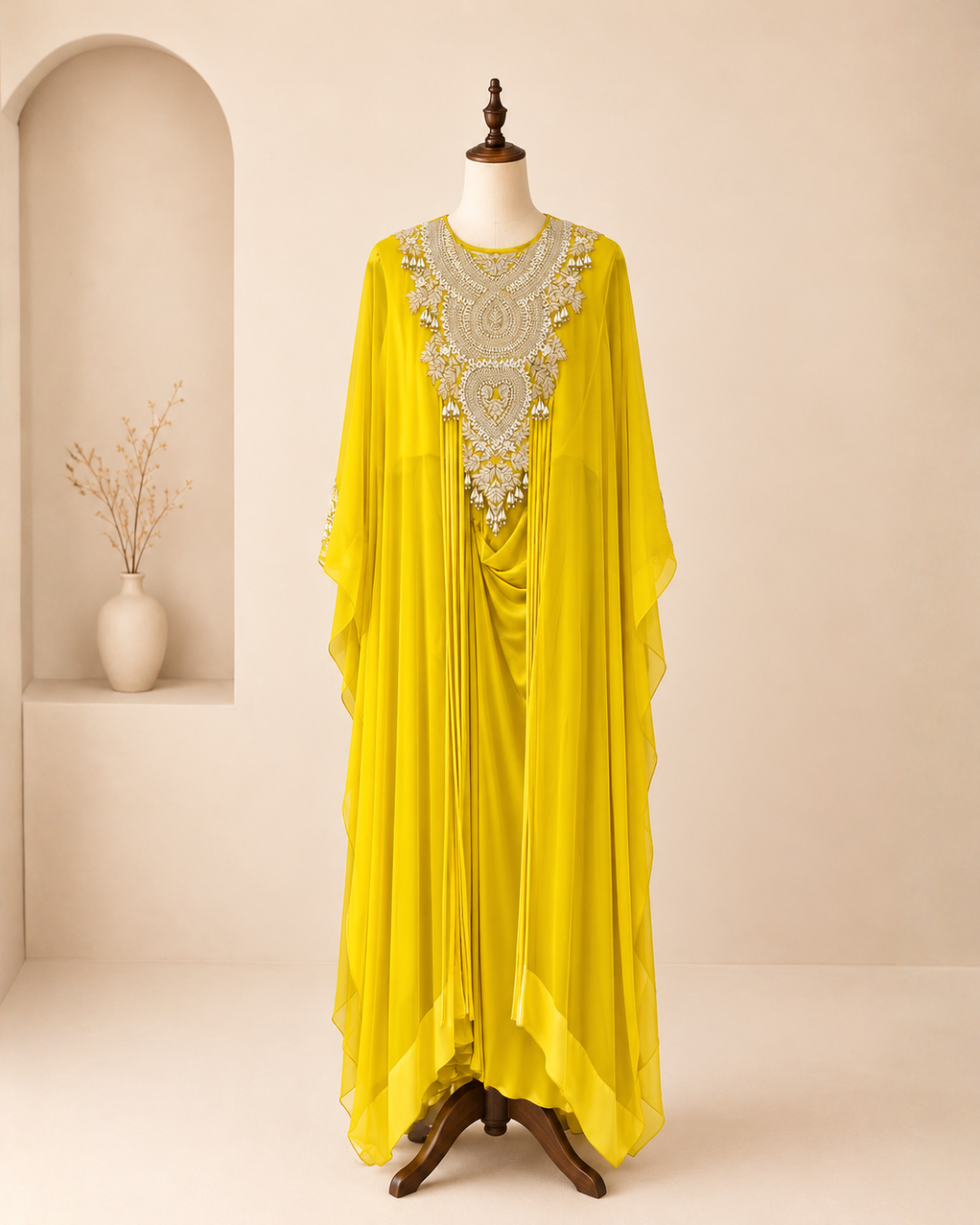 Chiffon Cape with Skirt Set