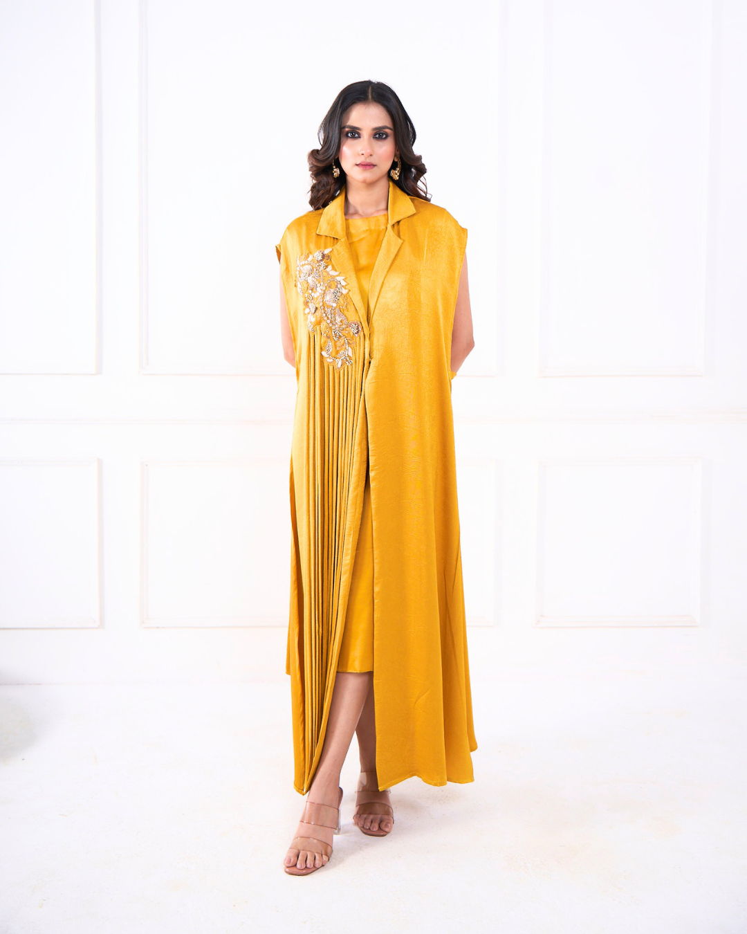 Resham Embroidered Crepe Jacket Set
