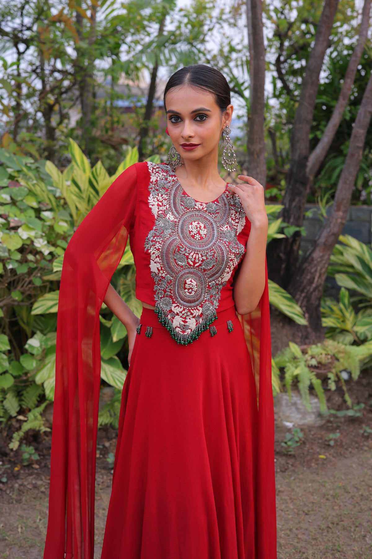 Chiffon Skirt & Blouse Set