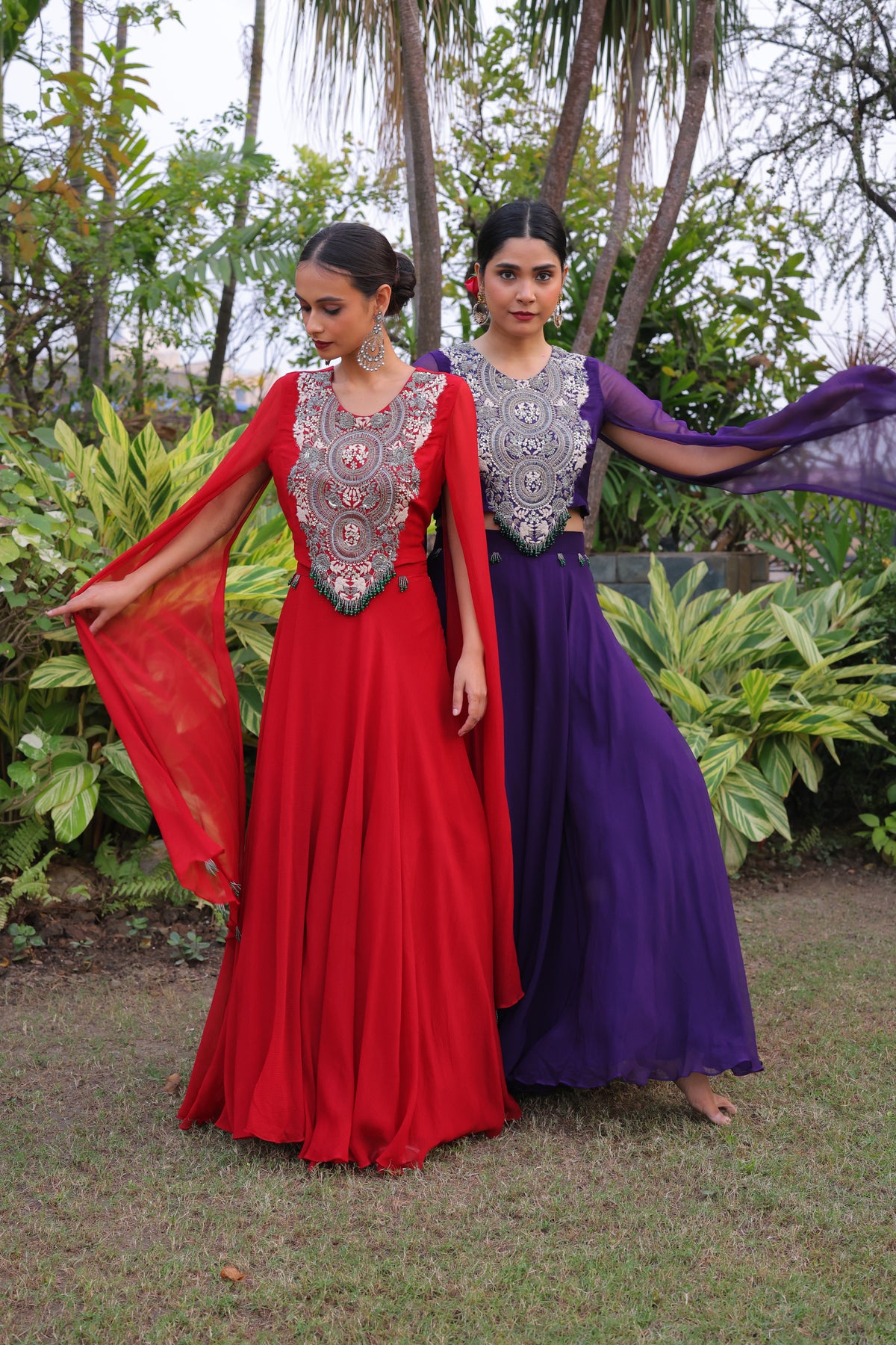 Chiffon Skirt & Blouse Set