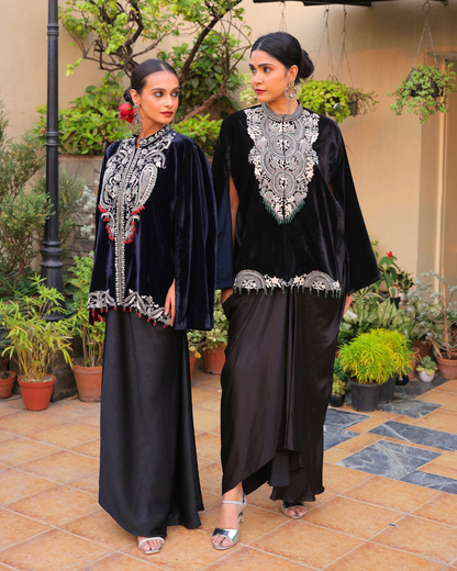 Velvet Cape Three-Piece Set