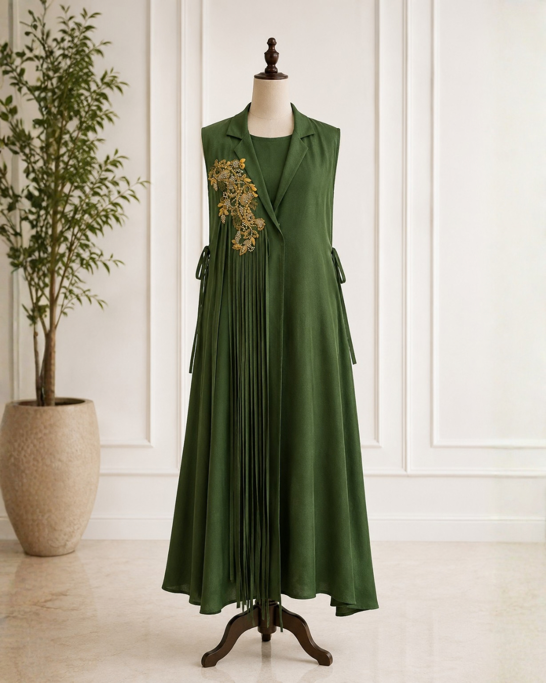 Resham Embroidered Crepe Jacket Set