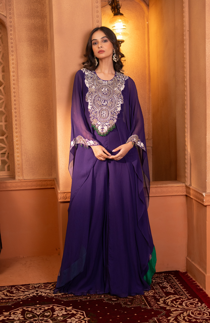 Chiffon Cape paired with a Pickup Skirt