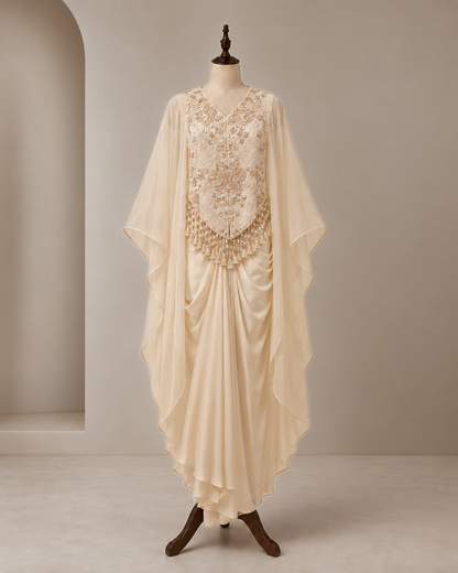 Chiffon Cape Three-Piece Set