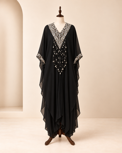 Chiffon Cape with Harem Pants Set