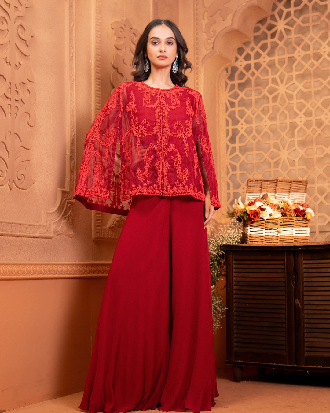 Organza Cape Three-Piece Set