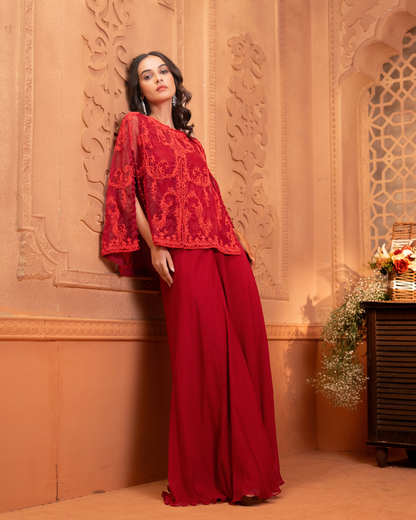 Organza Cape Three-Piece Set