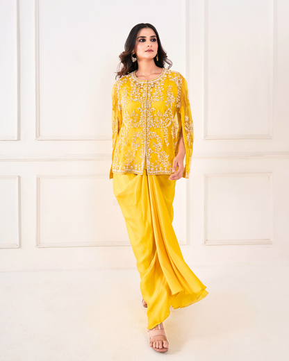 Organza Cape Three-Piece Set