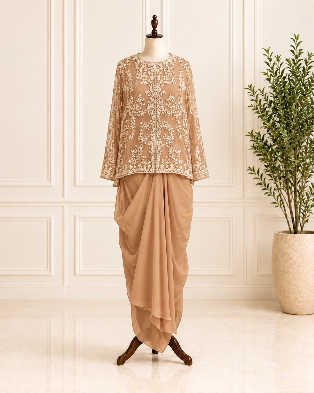 Organza Cape Three-Piece Set