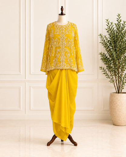 Organza Cape Three-Piece Set