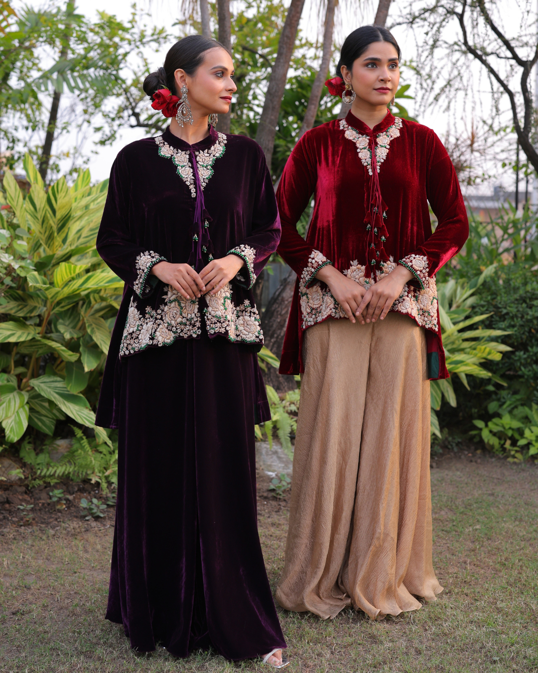 Velvet Flared Pants Co-Ord Set