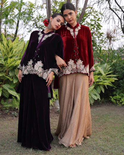 Velvet Flared Pants Co-Ord Set