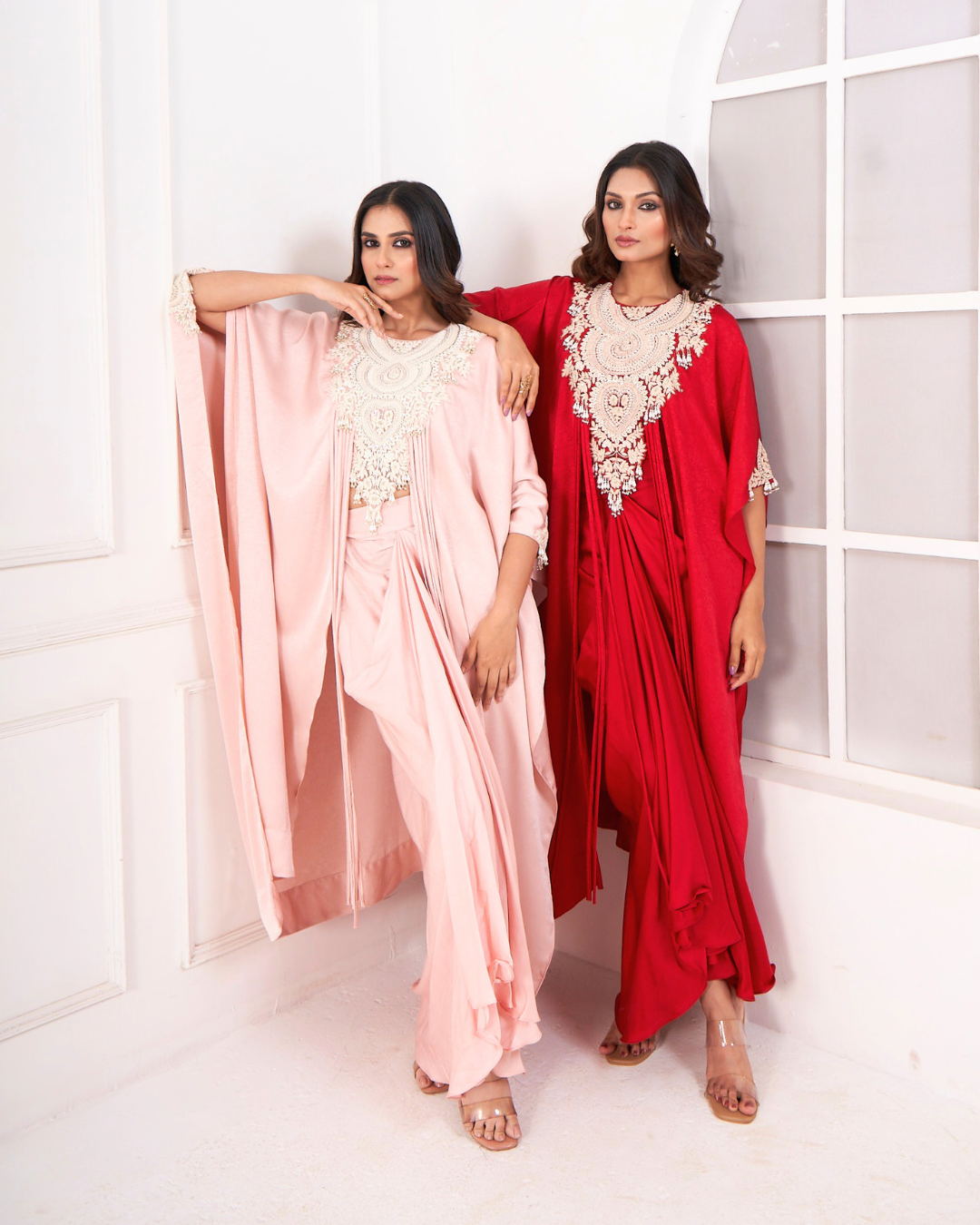 Chiffon Cape with Skirt Set