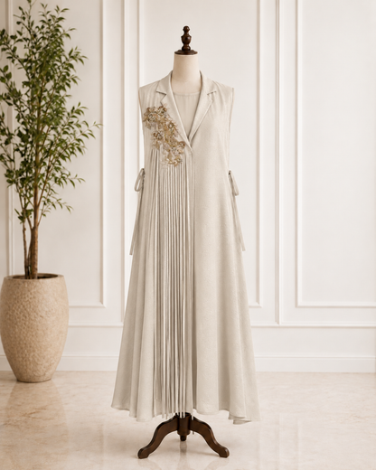 Resham Embroidered Crepe Jacket Set