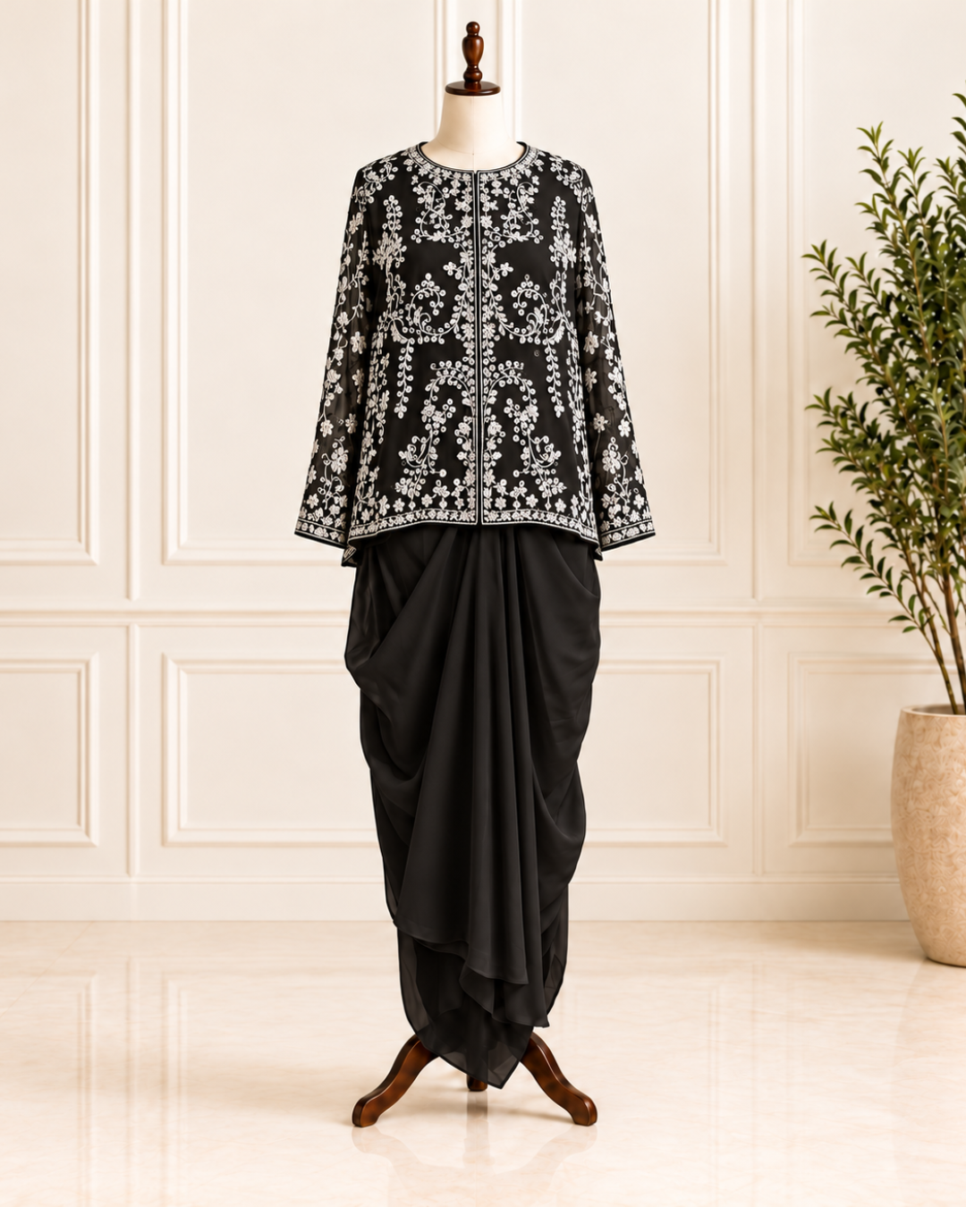 Organza Cape Three-Piece Set