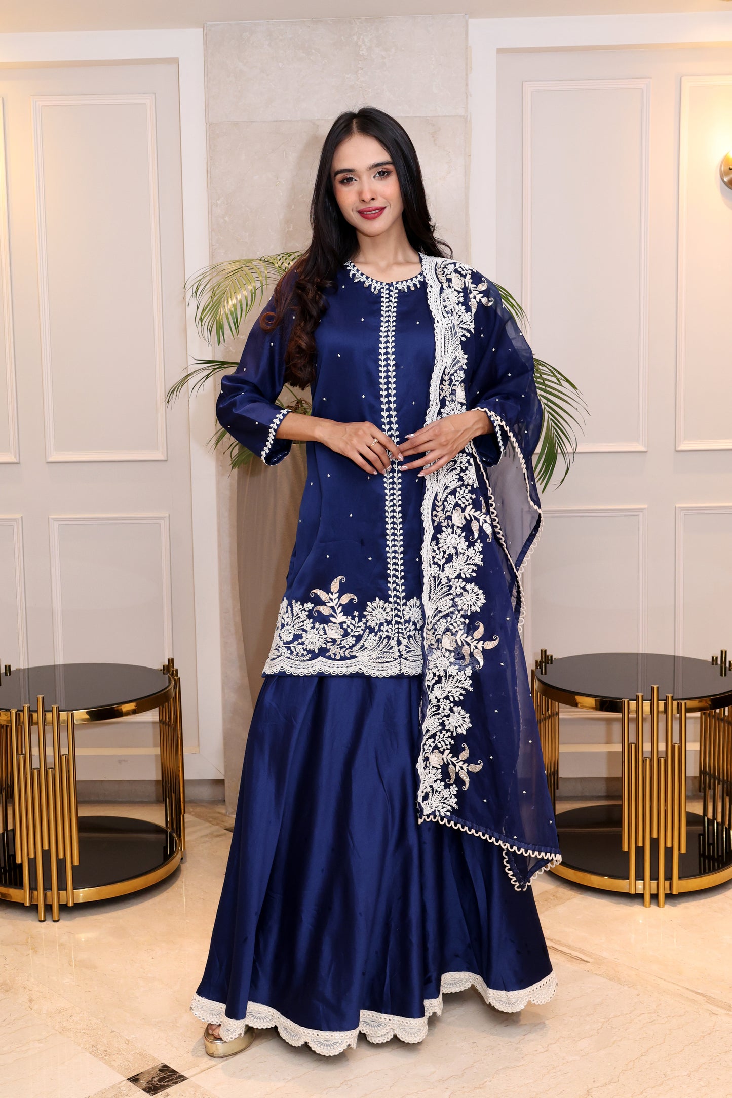 Chanderi Silk Kurta with Plazzo