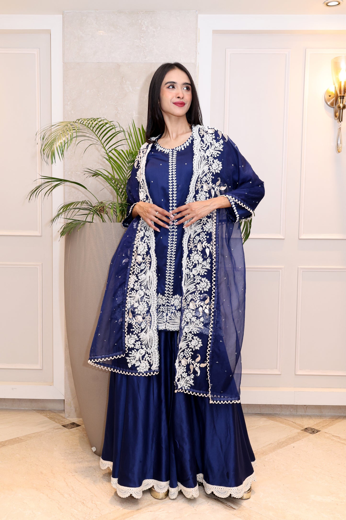 Chanderi Silk Kurta with Plazzo