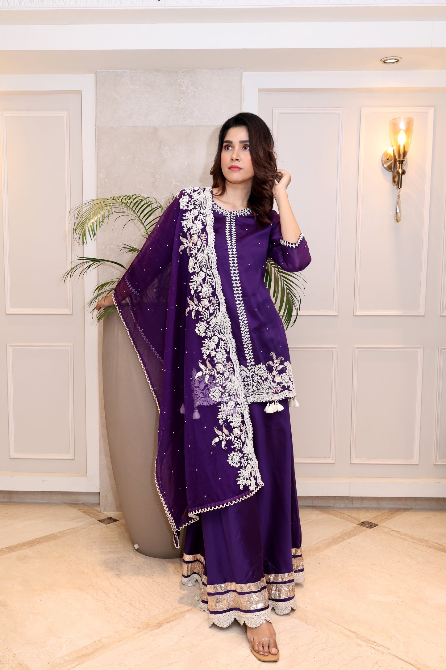 Chanderi Silk Kurta with Plazzo