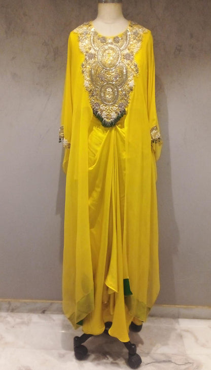 Chiffon Cape paired with a Pickup Skirt