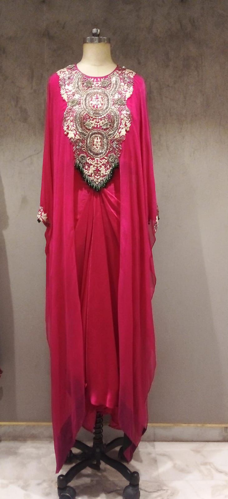 Chiffon Cape paired with a Pickup Skirt