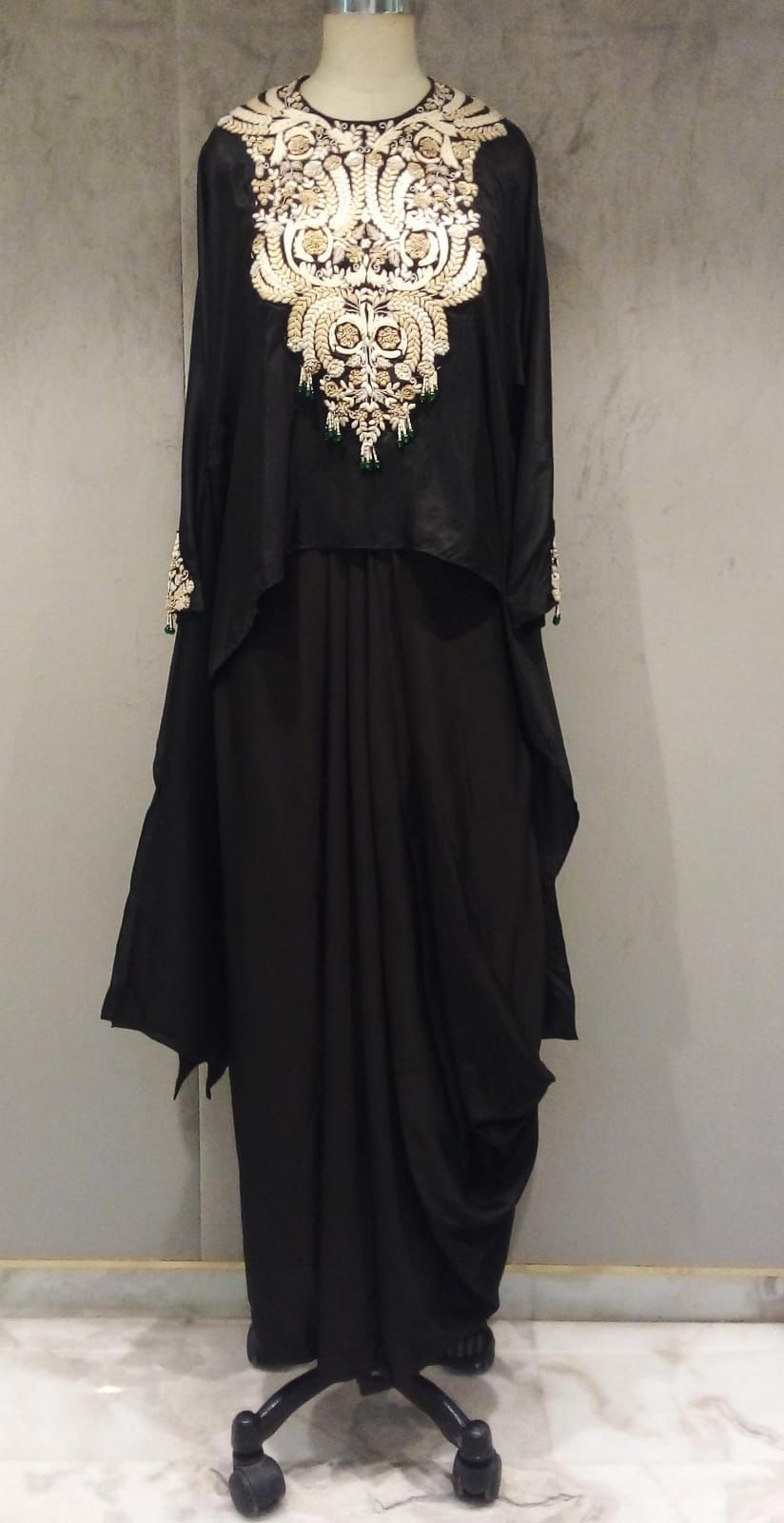 Silk Top Paired with a Skirt