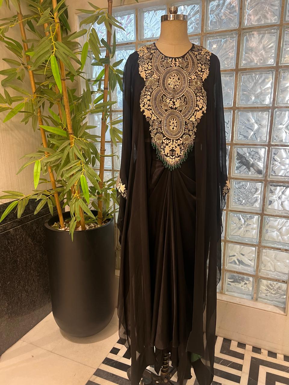 Chiffon Cape paired with a Pickup Skirt